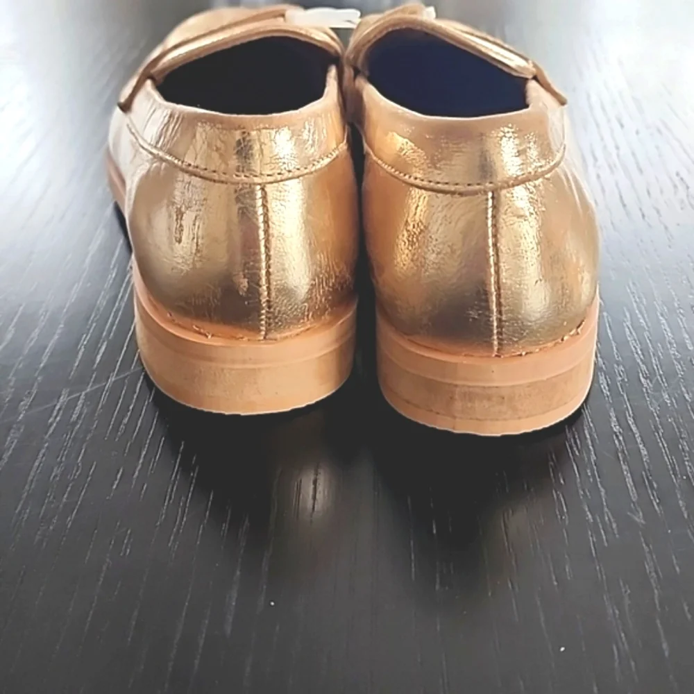 Jack Rogers Classic Preppy Penny Loafers – Size 4M | NWD | Metallic Gold - Picture 4 of 13